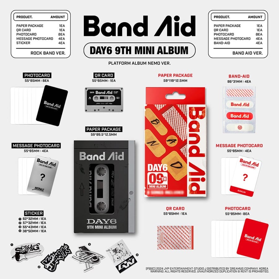 DAY6 : Band Aid 9th Mini Album (PLATFORM NEMO VER.)