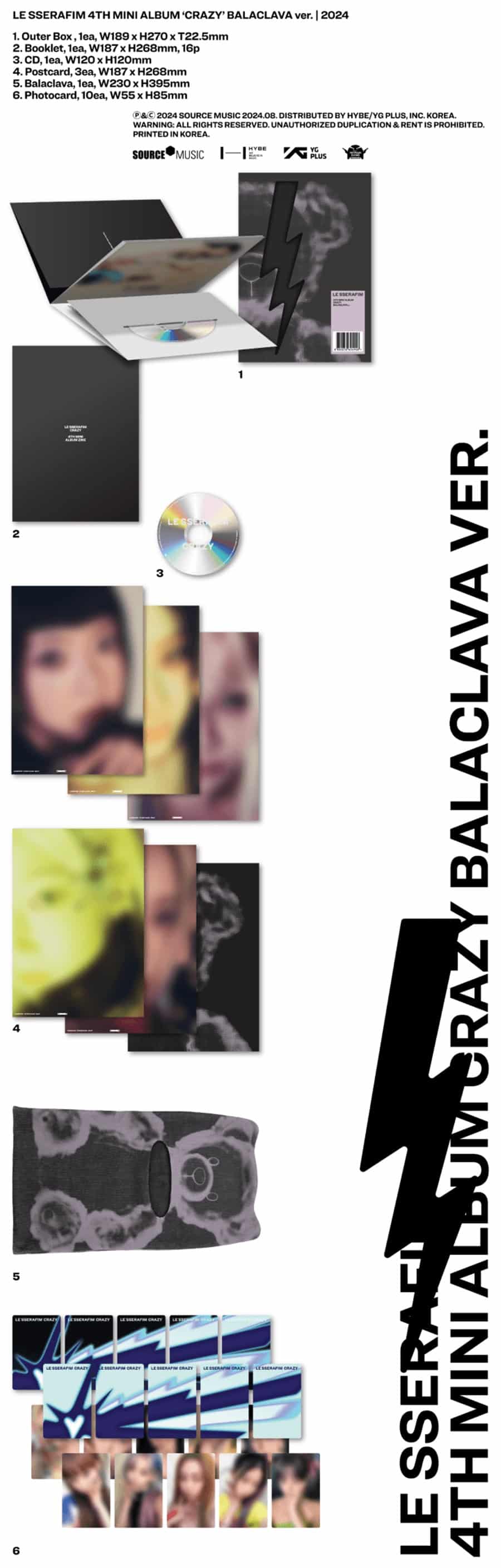 LE SSERAFIM : CRAZY 4th Mini Album (BALACLAVA ver.)