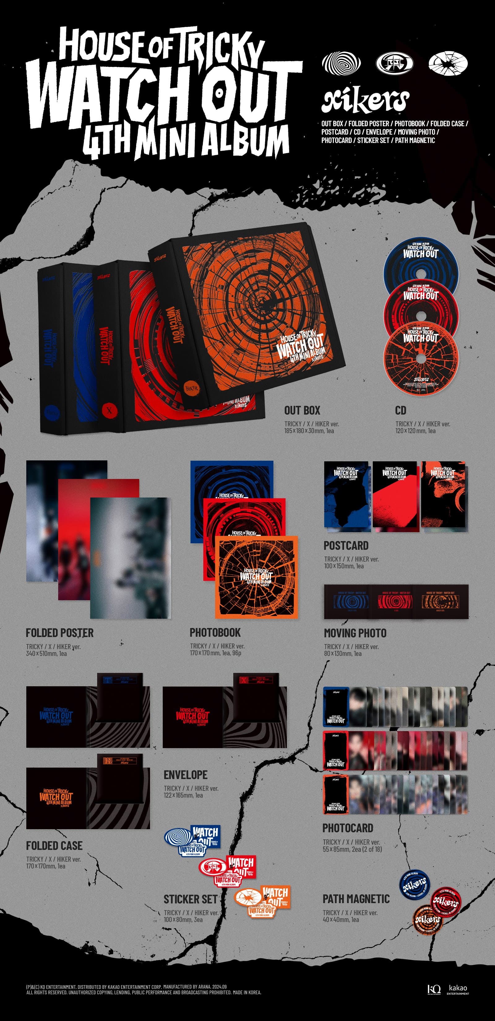 Xikers : HOUSE OF TRICKY : WATCH OUT 4th Mini Album (Special Gift : Photocard 1 ea)