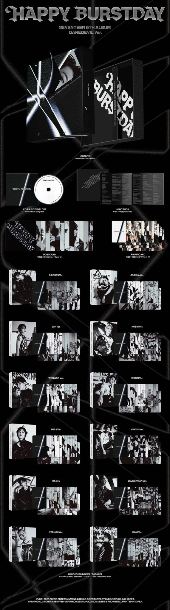SEVENTEEN : Happy Burstday - 5th Album (DareDevil Ver.)